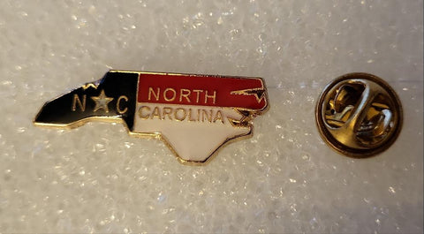 North Carolina State Flag Map Lapel Pin