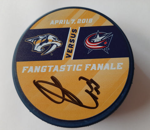 Viktor Arvidsson Nashville Predators autographed puck.