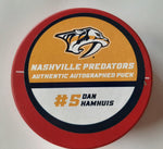 Dan Hamhuis Nashville Predators autographed puck