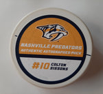 Colton Sissons Nashville Predators autographed puck