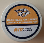 Colton Sissons Nashville Predators autographed puck