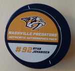 Ryan Johansen Nashville Predators autographed puck